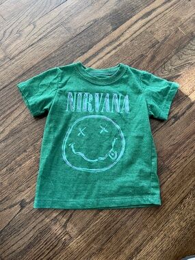 NIRVANA Green Kids Short Sleeve Graphic Tee